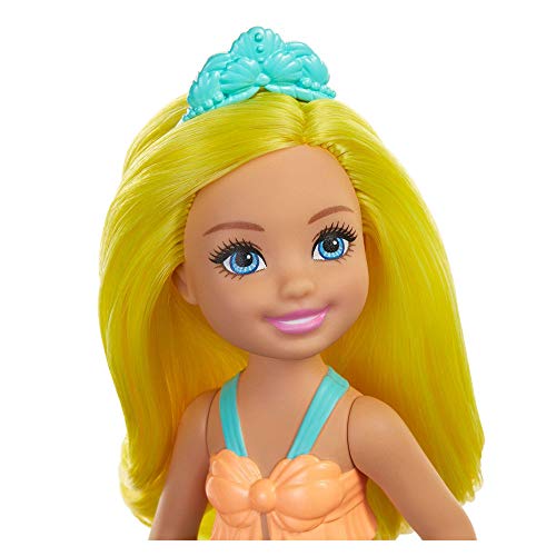 Muñeca Barbie Dreamtopia Chelsea Sirena 16.5 cm cabello amarillo miniatura 5