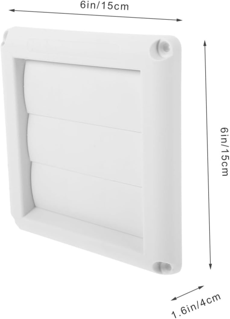 4-Inch Louvered Dryer Vent Cover for Outdoor Use Sturdy Plastic Air Vent Cap Screen for Easy Installation Suitable for Houses and Apartments