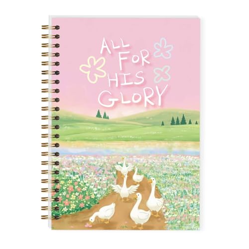 NSHIFMO Christian Notebook for Women, Christian Art Gift Journal, All for His Glory, Silly Goose Spiral Notebook 5.5x8.3 Inch-A02