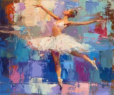 Kit peinture par numéros ballet adultes danseuse acrylique grand format 105x80 cm sans cadre