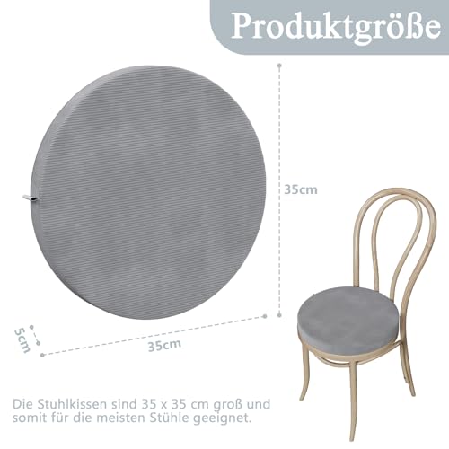 Cojines de asiento de 35x35 cm gris claro juego de 2 para aliviar la rigidez de sillas duras 4