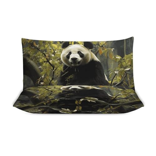 Housse de couette respirante panda parure de lit 3 pièces microfibre douce - 4