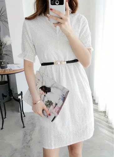 Faux Pearl Skinny Stretchy Waist Belt, Women's Decoration For Dress, Elastic Thin Waistband for Dress4