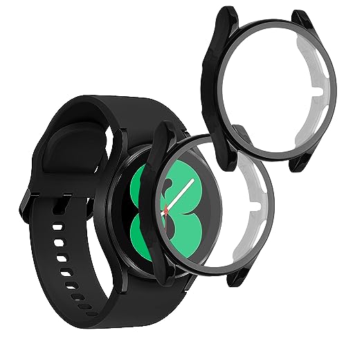kwmobile Set 2x Custodia Smartwatch Compatibile con Samsung Galaxy Watch 4 (40mm) Cover - Case Silicone Protezione Orologio Fitness nero/nero