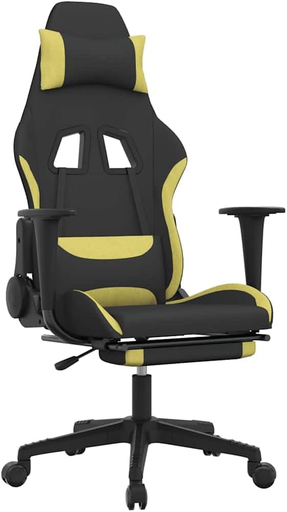 vidaXL Gaming Chair Black and Light Green
