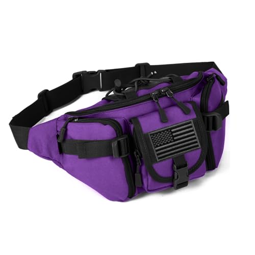 ArcEnCiel Tactical Fanny Pack — 2-3L Budget Belt Bag in Purple