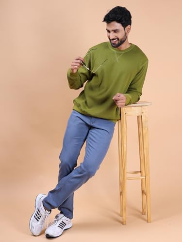 Image of Rupa Colors Waffle Texture Full Sleeves T-Shirt for Men, 100% Cotton with Breathable Fabric, Ribbed Crew Neck, Super Stretchable, Anti-Fungal Dye, Pack of 1