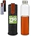 Bottiglia Termica di Vetro 750ml - Con Custodia e Tappo in Acciaio Inox - Portatile - Per Acqua, Bevande Calde e Fredde (Anthrazit)