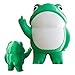 QWLWBU Rebellious Frog Figurine Frog Garden Statue Miniature Frog Figurines Statue Frog The Finger Statue Resin Frog Statues Frog Sculpture Desktop Decor for Yard Garden(Green+White)
