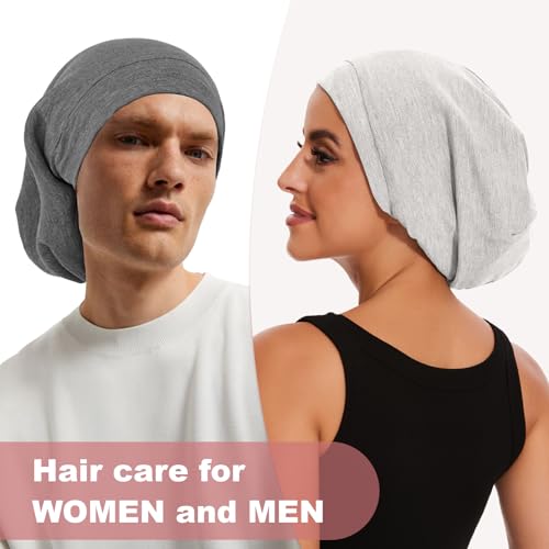 Image of ZHENSILK Silk Bonnet for Sleeping Women, Adjustable Silky Satin Lined Sleep Cap, Silk Hair Wrap Slouch Beanie Hat