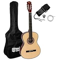 Children's classical guitar pack is the ideal starter kit - 4/4 size Nylon guitar strings that are easy to press down for a child or beginner Includes 600D nylon gig bag so you can travel to and from lessons Including a two year warranty for peace of...
