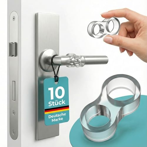 Türstopper Klinke [10 Stück] – Türklinkenpuffer transparent aus Silikon, Türgriff Stopper & Türklinken Stopper – Wandschutz Türklinke & Türgriff Schutz, Türstopper Griff