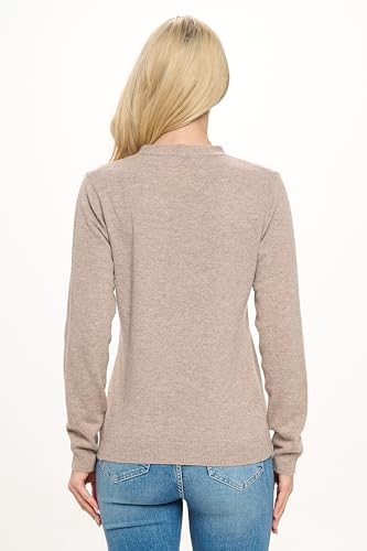 Image of Women's 100% Cashmere Soft Long Sleeve V Neck Button Cardigan