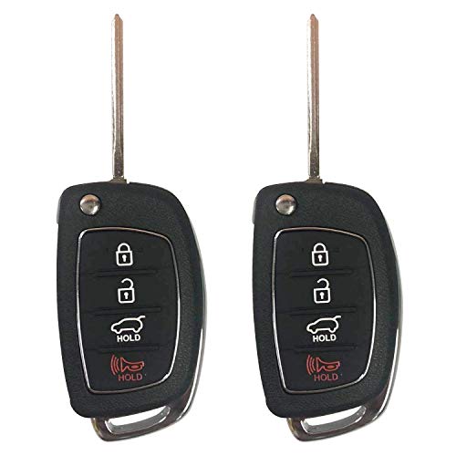 Car Key Fob for 2016 2017 2018 2019 Hyundai Tucson Flip Remote FCCID: TQ8-RKE-4F25;by AUTO KEY MAX (Pair)