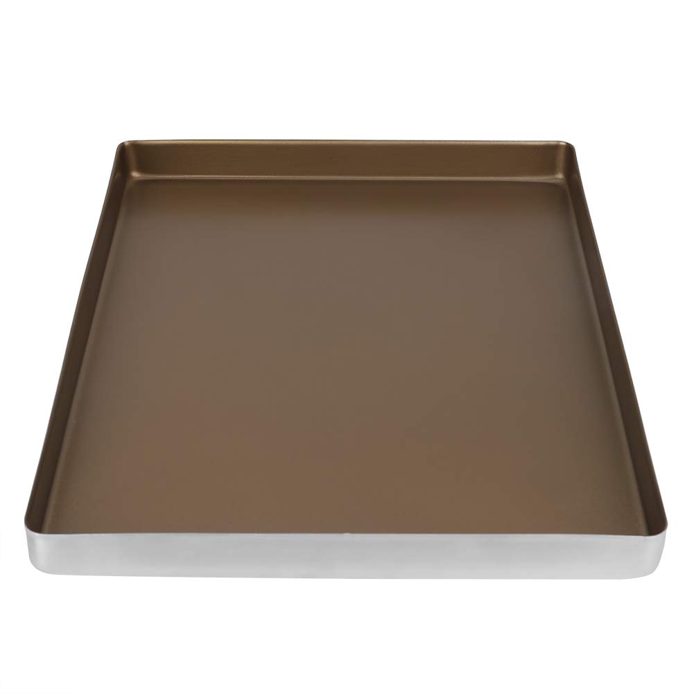 Backbleche aus Aluminiumlegierung, Premium-Antihaft-Backblech, Backblech für Heimöfen, langlebig, leicht, leicht zu reinigen, 40 x 30 x 3 cm, goldbeschichtet