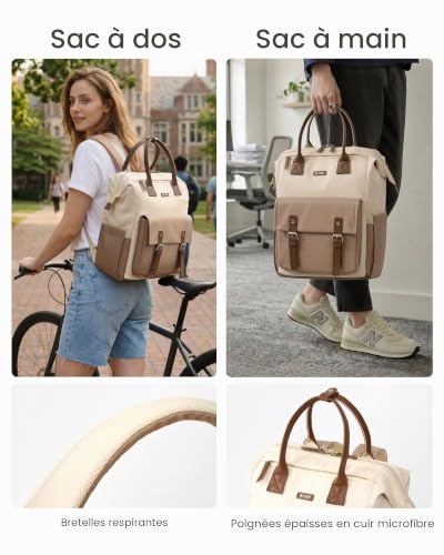 COOLIFE Sac à Dos Femme, 15.6 Inch Sac à Dos Ordinateur, Sacs à Dos Loisir – vue 4