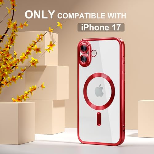 Image of Misea Magnetic for iPhone 17 Case Compatible with MagSafe Red