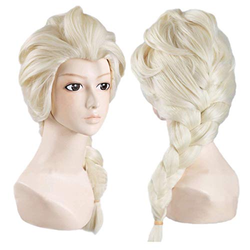 Anime Cosplay Wig for Frozen Snow Queen Elsa, Disney Movie Costume Play, Light
