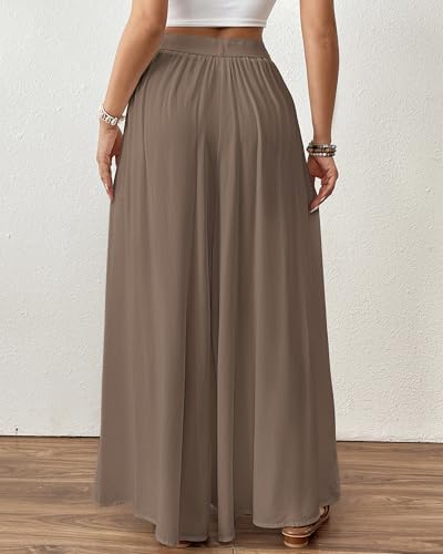 Image of Bsubseach Women Wide Leg Pants Floral Flowy Palazzo Pants