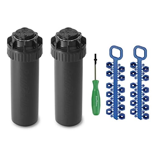 Rain-bird 5000 Series Rotor Sprinkler Head - 5004 PC Model, Adjustable 40-360 Degree Part-Circle, 4 Inch Pop-Up Lawn Sprayer Irrigation System - 25 to 50 Feet Water Spray Distance (Y54007) (2 Pack)