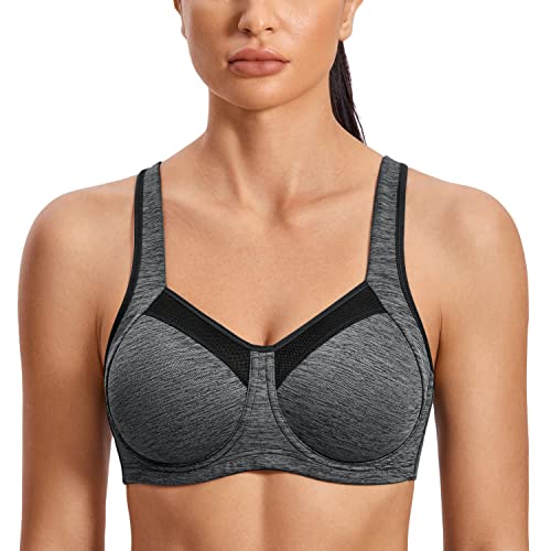 Soutien-gorge sport running et fitness grand maintien SYROKAN gris 100C