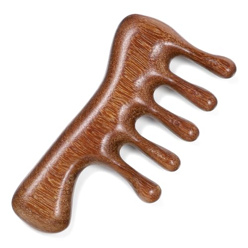 Loc Comb for Sisterlocks Comfortable Massage Comb Wooden Scalp Massager Combs for Dreadlocks Scraping Massage Tools Wide Tooth Combs for Scalp Care and Hair Styling
