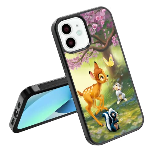 Phone Case Cover For Iphone Se 7 8 X Xr 11 12 13 14 Plus Bambi Mini Pro Max Silicone Style Shockproof - Cute Animals Black #TOP28