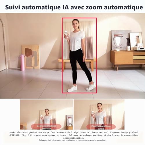 PTZ 4K Webcam 1080P@60fps HDR OBSBOT Tiny 2 Lite pour PC et contrôle gestuel - 3