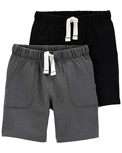 Carter's Boys' 2-Pack French Terry Shorts (Black/Dark Grey, 4T) #TOP4