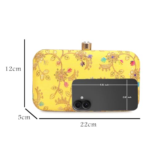 Image of LONGING TO BUY Hand Crafted Designer Box Clutch - Zari Embroidery For Women