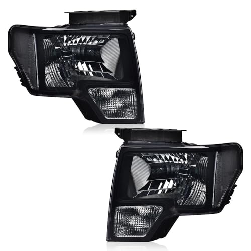 G-PLUS Headlights Compatible with Ford F150 2009-2014 Headlamps Pair Left & Right Smoky Lens Black...
