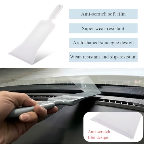 Image of Yourkar 2 PCS Car Paddle Bulldozer Squeegee, Long Handle Window Tint Film Installation Tools, Paddle Bulldozer Scraper for Car Front Rear Windows Glass Cleaning, Car Accessories