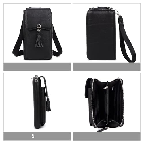 Pearl Angeli Genuine Leather Crossbody Cellphone Bag for Women RFID Blocking Small Phone Wallet Purse with Shoulder Strap2