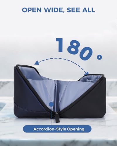 Image of WANDF PU Leather Toiletry Bag for Men, Dopp Kit with Hanging Pouch