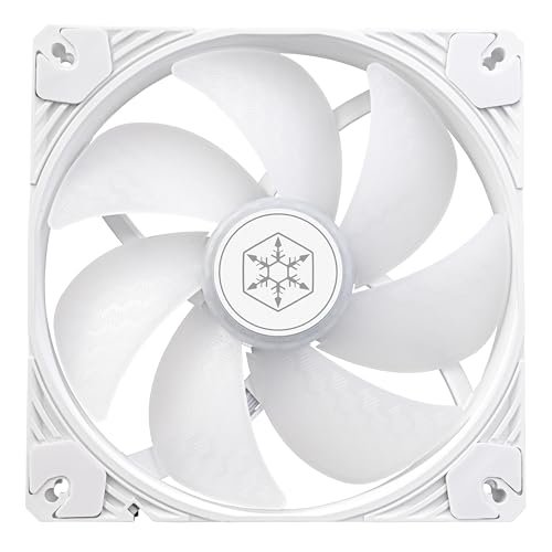 Image of Silverstone Technology Shark Force 140 White Colored ARGB Performance Enhanced 140mm PWM Fan with Addressable RGB (ARGB), SST-SF140W-ARGB