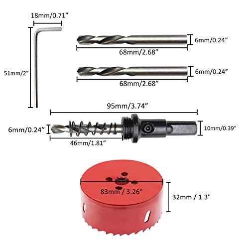 Image of Hordion Hole Saw Bi-Metal Saw Drilling Tool | with Twist Drill Bit & L Hex Wrench for Wood Plasterboard Plywood Plastic