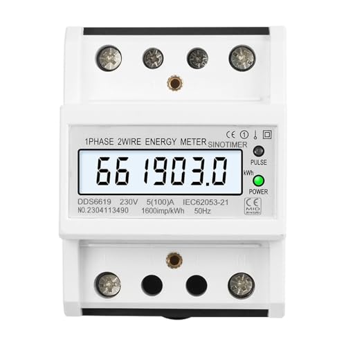 Single Phase Electronic Energy Meter AC 220V 100A 50HZ kWh Counter Consumption Din Rail Analog Electricity Wattmeter