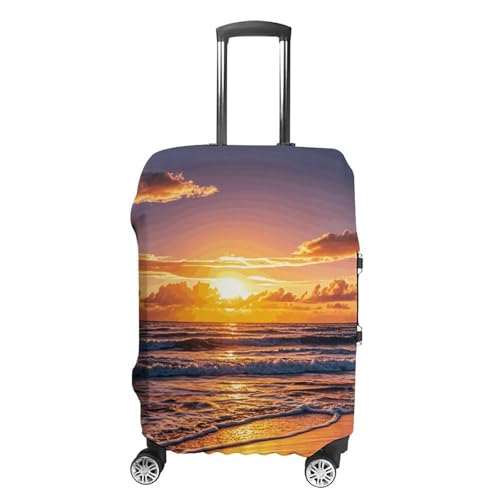 Beach Sunset Waves Luggage Cover Elastic Suitcase Protector Case Anti-Scratch Washable Baggage Covers Protector For Traveling, Aircraft Consignment XL