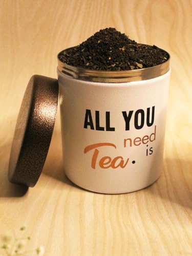 Image of JISCOVERY Stainless Steel Airtight Tea & Sugar Container Set| Steel Storage Canister Dabba Set for Kitchen | (White) 11 * 8 * 8 CM (2)