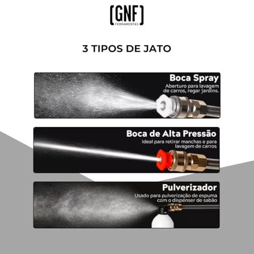 Lavadora Jato Portátil Sem Fio Alta Pressão Bivolt Recarregável 2 Baterias 21V Bivolt