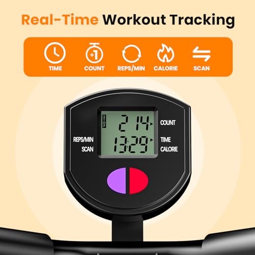 Image of OWLSKY Squat Rowing Machine for Home Workout, Foldable Squat Assist & Row Trainer with LCD Monitor, 3 Resistance Bands, Adjustable Seat, Heavy Duty 350 lbs, Full-Body Fitness Equipment
