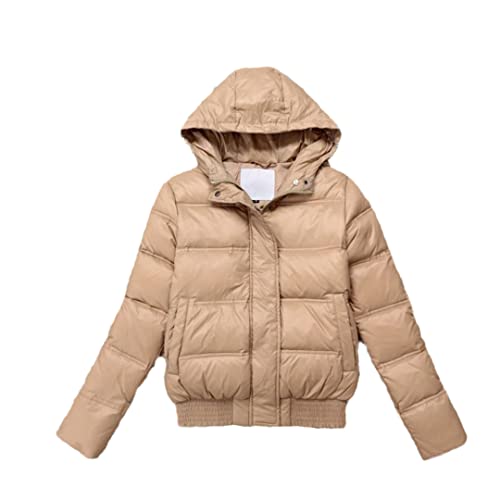 Veste d'hiver en fourrure pour femme avec capuche en duvet chaud