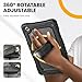 Timecity Case for Galaxy Tab A7 10.4 Inch 2020, SM-T500/ T505/ T507/ 2022 SM-T503/509, Durable Sturdy Case with Screen Protector Swivel Stand Hand Shoulder Strap Full-Body Drop-Proof - Black