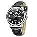 QBAIZI Black Leather Watch for Men Classic,Large Face Men's Analog Wrist Watches with Calendar Date,Cool Mens Dress Watch Black,Fashion Easy Read Arabic Numeral Male Watch Waterproof Luminous