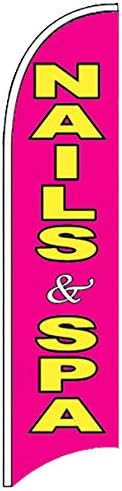 NAILS SPA - Windless Swooper Flag Feather Banner Sign 2.5x11.5 ft Tall (Flag Only) pb