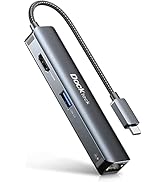 USB C Hub 4K HDMI, Dockteck USB C 5 in 1 Multiport Ethernet Hub Adapter mit RJ45, HDMI, 3 USB 3.0...