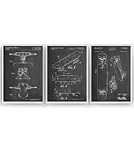 skateboard posters and banners  Skateboard Poster de Patente - Conjunto de 3 Impresiones - Patent Print Póster Con Diseños Patentes Decoración de Hogar Inventos Carteles - Marco No Incluido