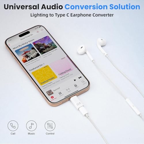 Image of Verilux Lighting to Type C Earphone Converter for iPhone 17 /16 /15 Series