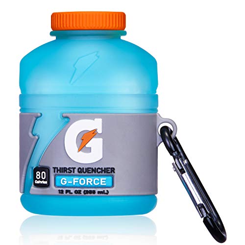 Shineyii For Airpod 2/1 Case Soft Silicone Cute Cartoon Kawaii Funny Cover Fashion Protective Skin Accessories Keychain Boys Kids Teens Cases For Air Pods 1/2 Compatible With Airpods 2&1, Blue Bottle #TOP1