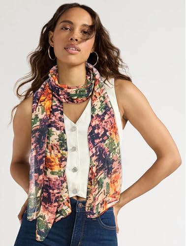 Women Lightweight Scarves Sunscreen Beach Shawls Floral Wraps for Spring Summer4